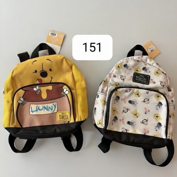 151,Bundle Of 2 Winnie the Pooh Mini Backpack Set - 10” Canvas. - Picture 5 of 8
